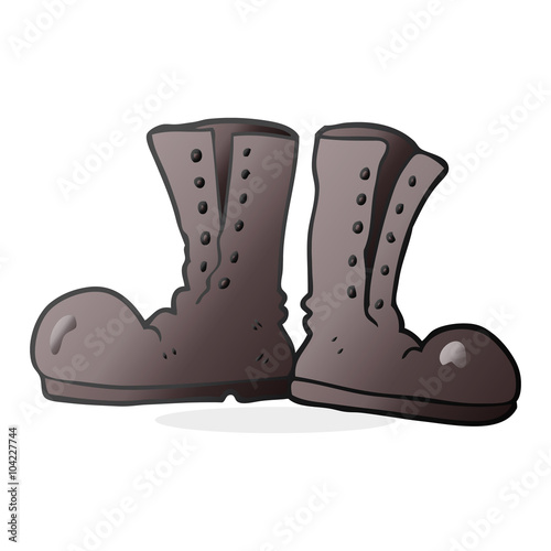 cartoon shiny army boots