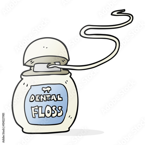 cartoon dental floss