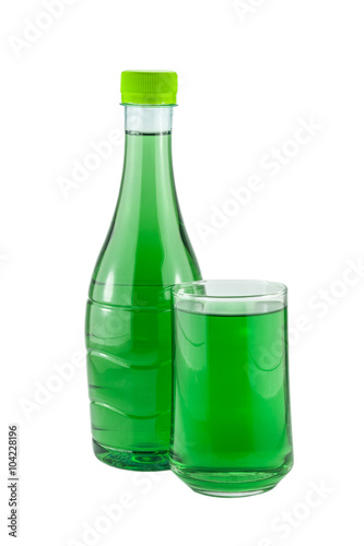 water bottles and glass chlorophyll