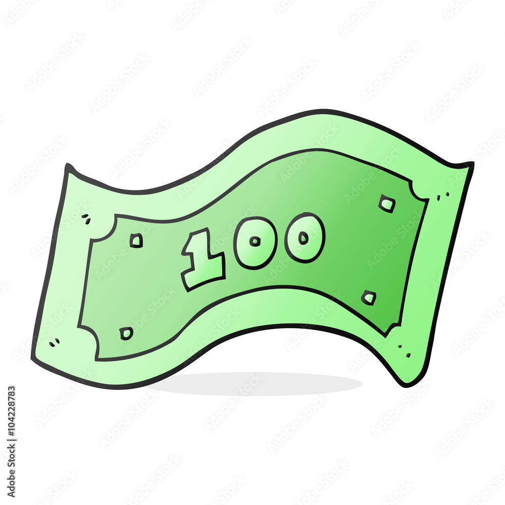 cartoon 100 dollar bill Stock Vector | Adobe Stock