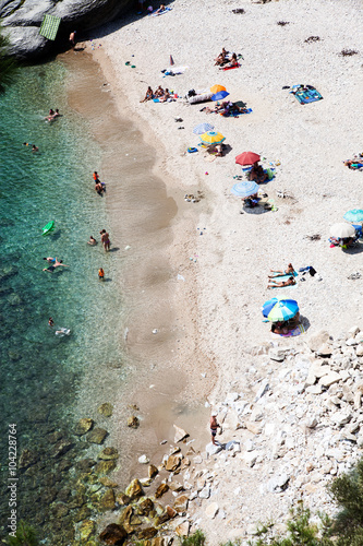 Beach holiday concept. Top view of beach