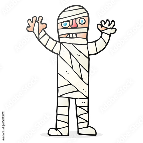 cartoon bandaged mummy