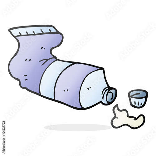 cartoon squeezed tube of toothpaste