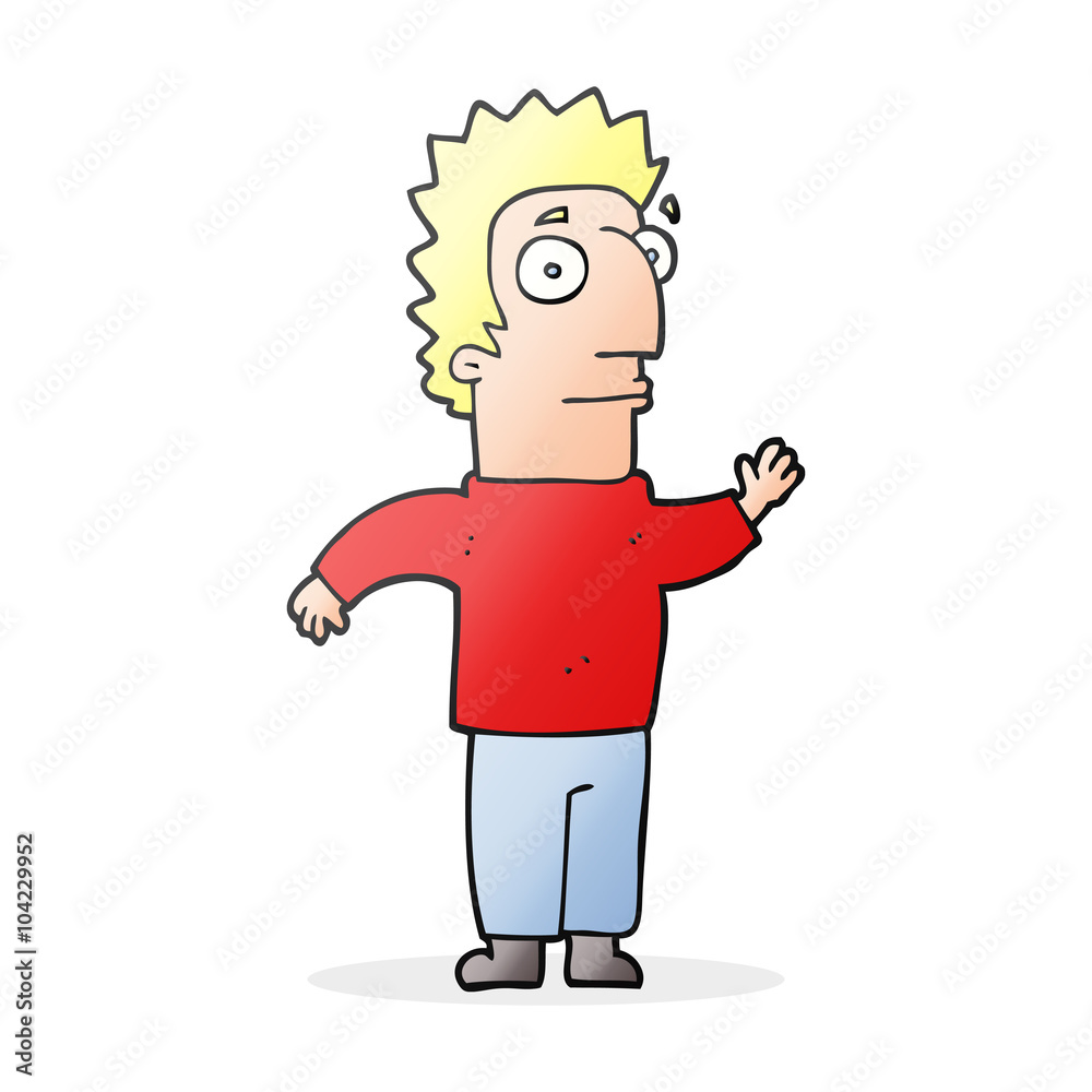 Obraz premium cartoon man waving