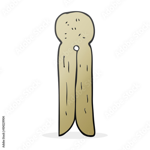 cartoon old style wooden peg