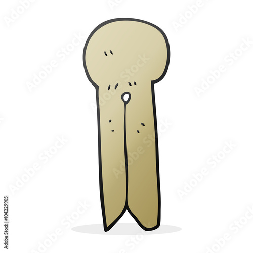 cartoon old style wooden peg