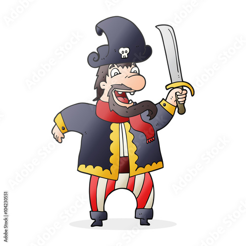 cartoon laughing pirate captain