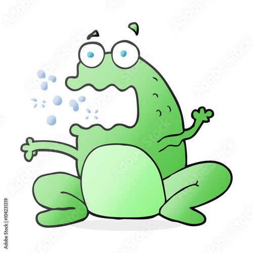 cartoon burping frog