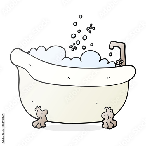 cartoon bath full of water