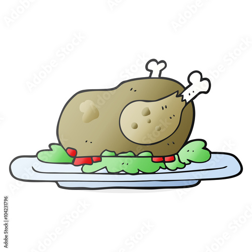 cartoon cooked turkey