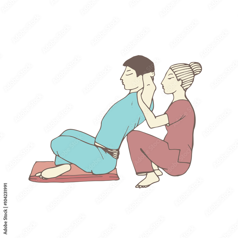 Thai massage white background in vector. Thai massage white background in vector.