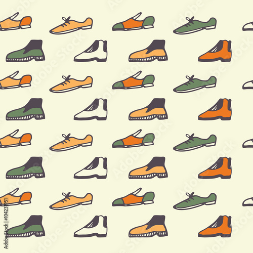 Seamless pattern with boots.