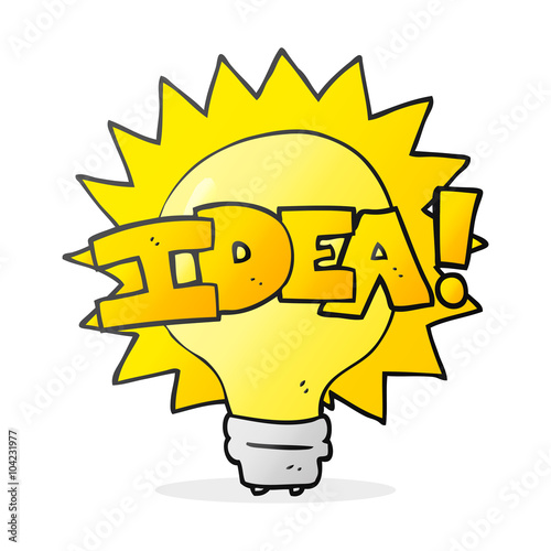 cartoon idea light bulb symbol