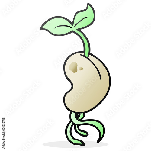 cartoon sprouting seed