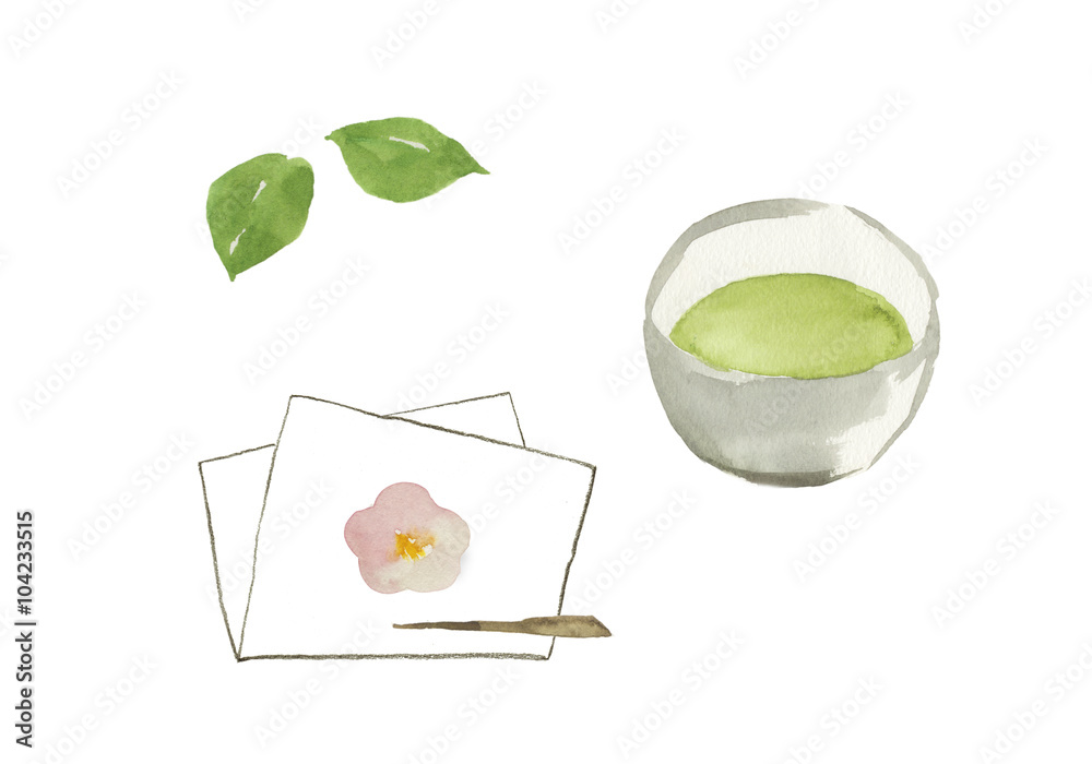 茶道水彩イラスト Stock イラスト Adobe Stock