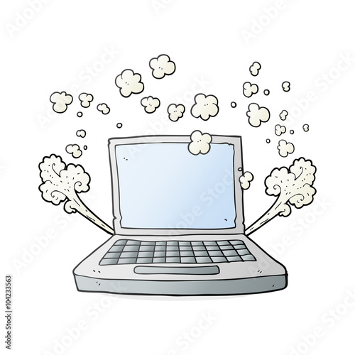 cartoon laptop computer fault