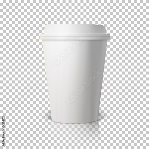 Vector Coffee Cup Isolated on Transparent PS Style Background. P