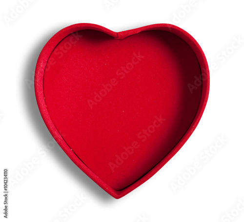 Heart shaped box, isolated, clipping path excludes the shadow.
