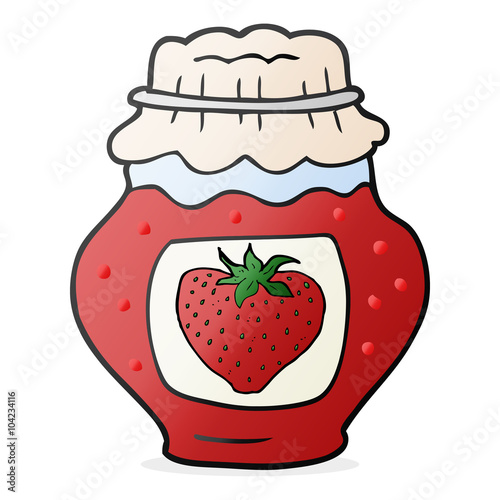 cartoon jar of strawberry jam