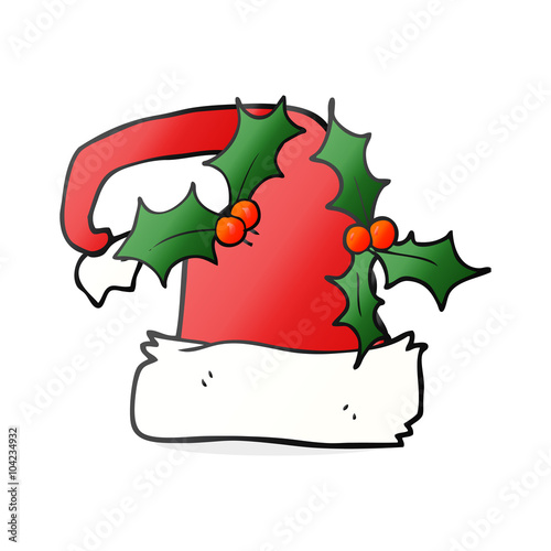 cartoon christmas holly hat