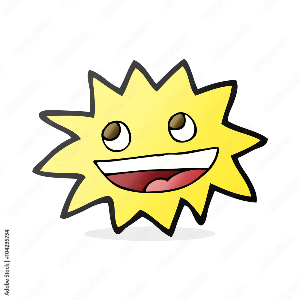 cartoon star with face