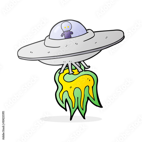 cartoon alien flying saucer