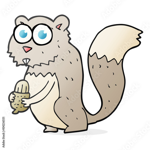 cartoon angry squirrel with nut