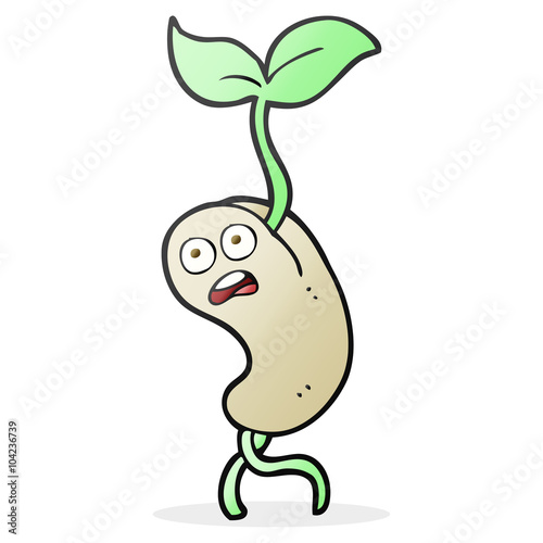 cartoon sprouting seed
