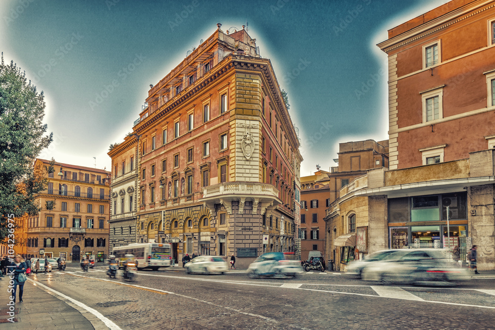 old buildings along the streets of Rome