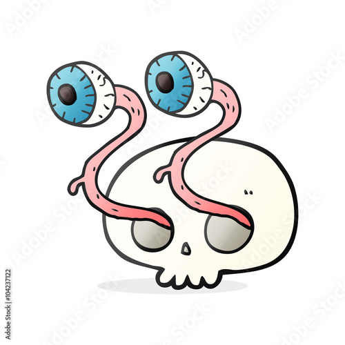 gross cartoon eyeball skull