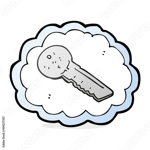 cartoon door key