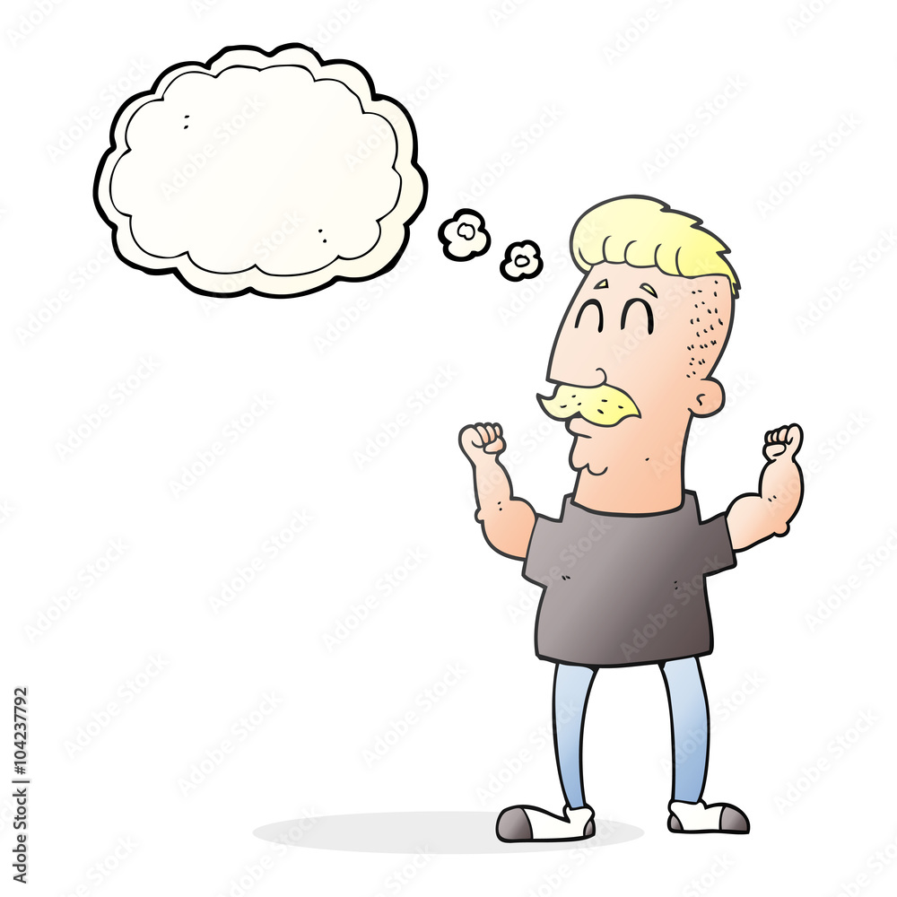 thought bubble cartoon celebrating man thought bubble cartoon celebrating man