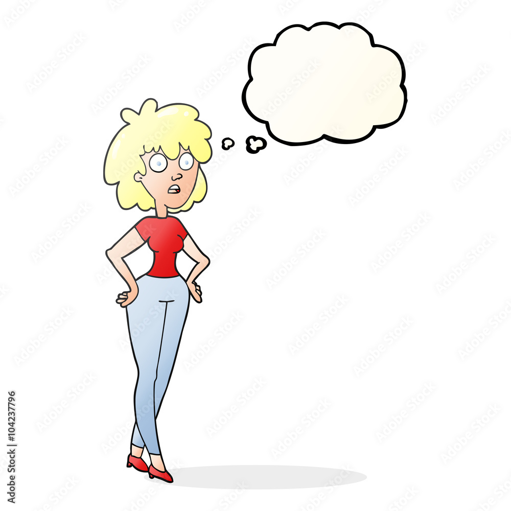 thought bubble cartoon surprised woman thought bubble cartoon surprised woman