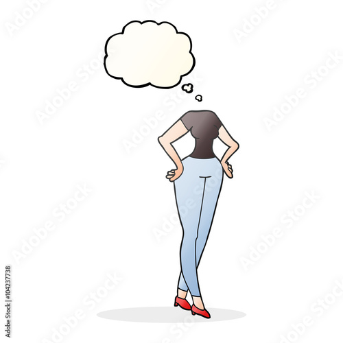 thought bubble cartoon headless body (add own photographs)