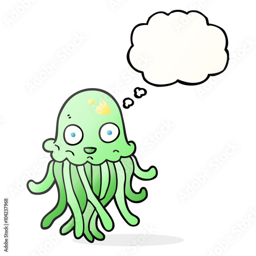 thought bubble cartoon octopus