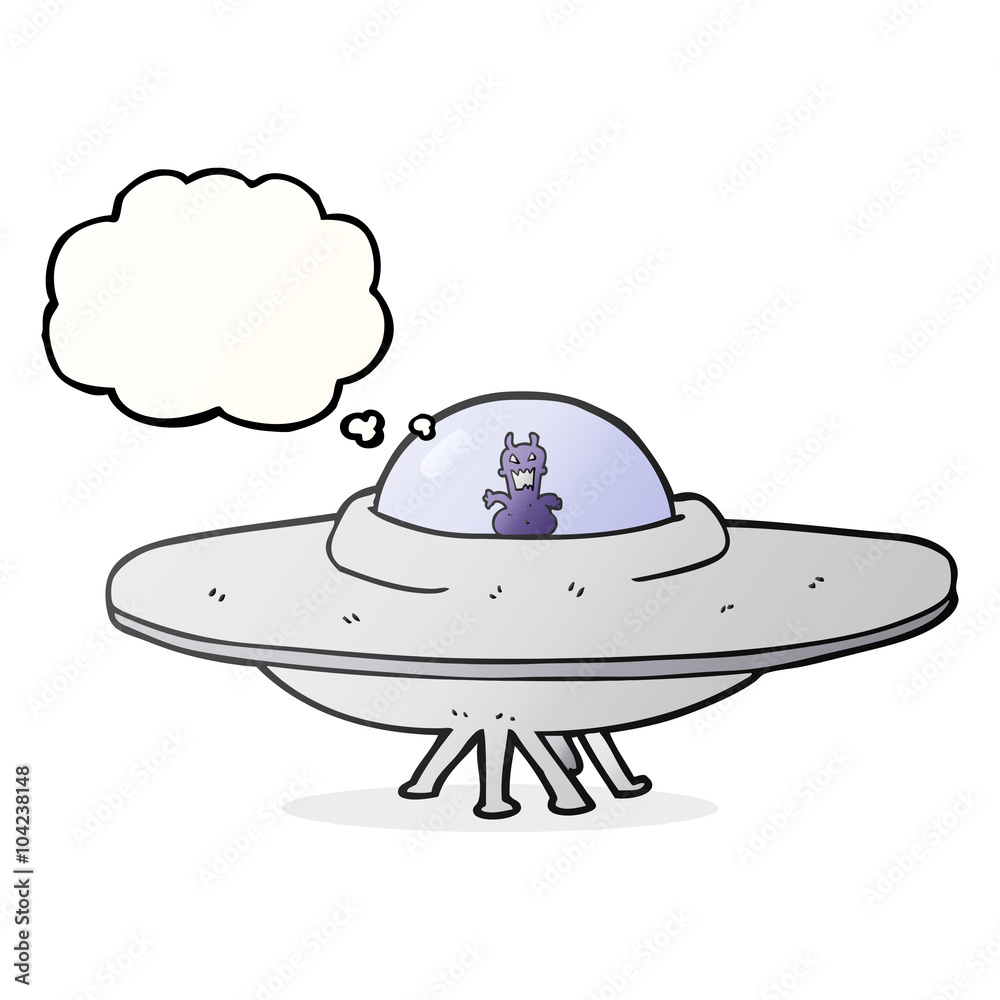 thought bubble cartoon UFO thought bubble cartoon UFO