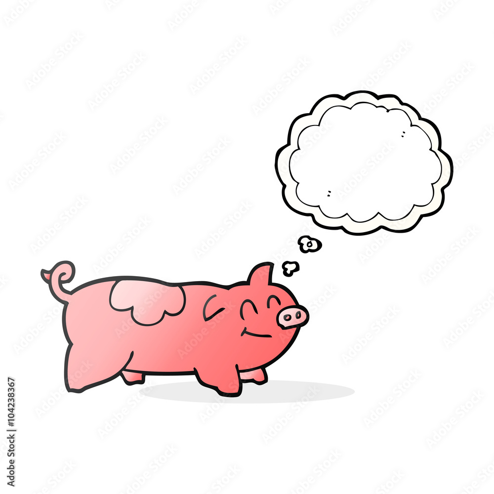 thought bubble cartoon pig