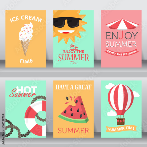 summer background set, flat...