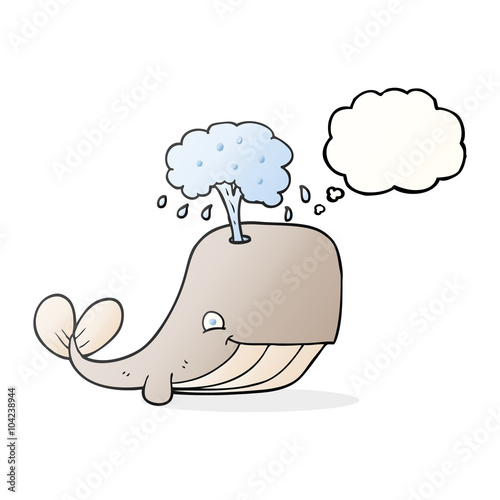 thought bubble cartoon whale spouting water