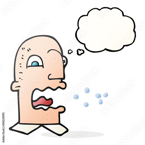 thought bubble cartoon burping man