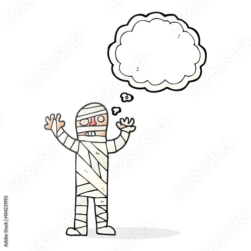 thought bubble cartoon bandaged mummy