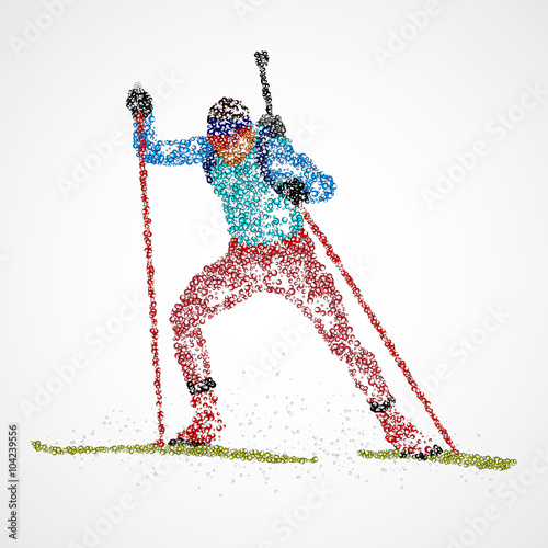 abstract biathlon sportsman