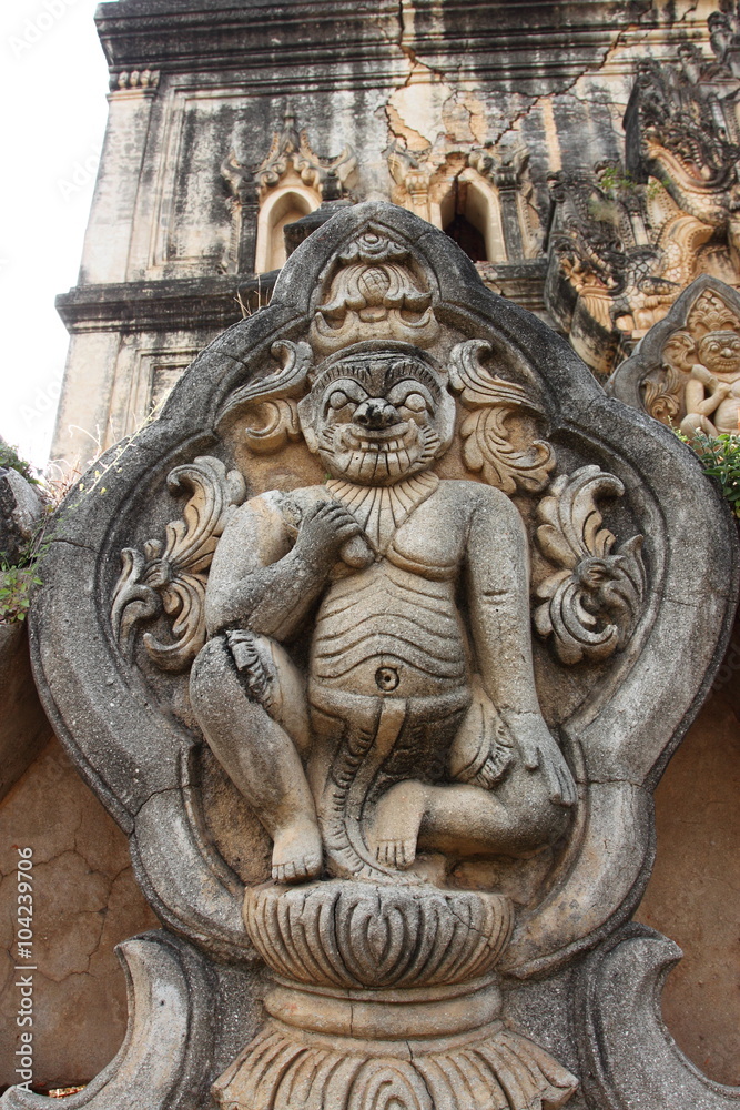 old Buddhist Temple ruins at Inwa near Mandalay. Myanmar