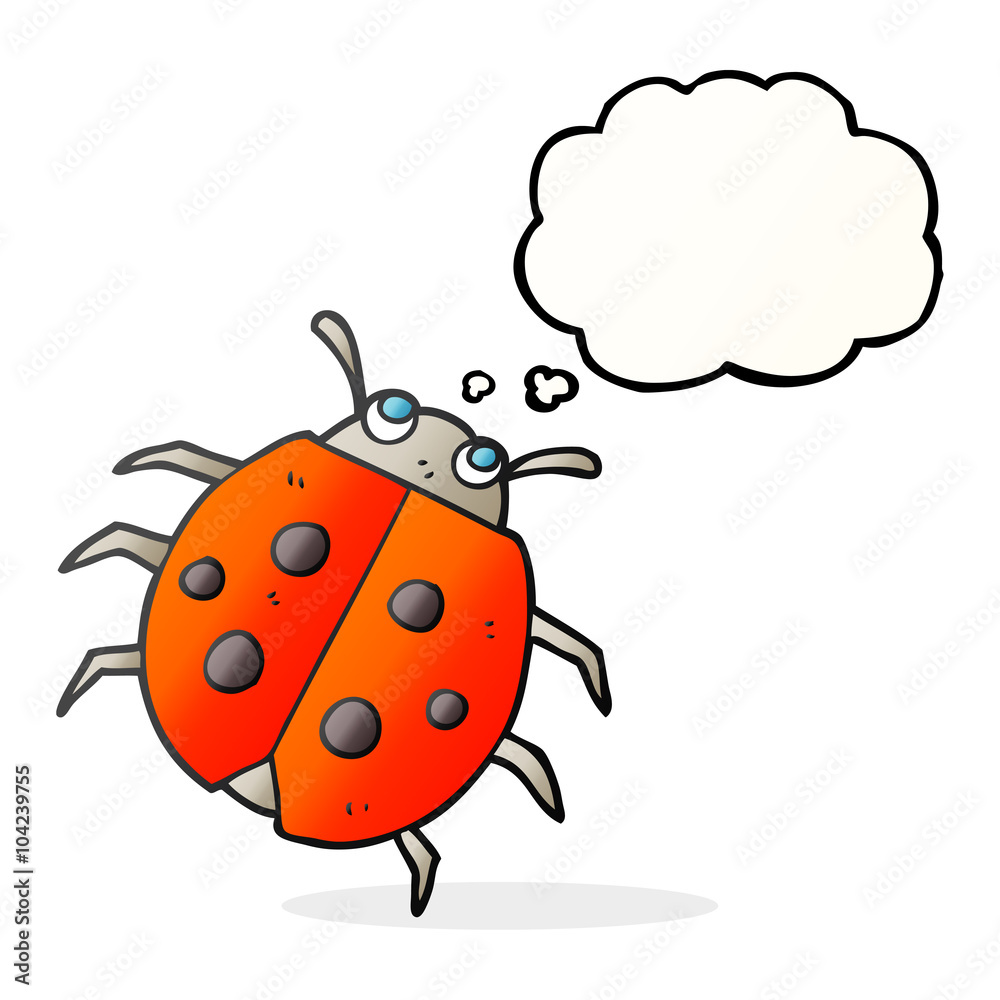 Obraz premium thought bubble cartoon ladybug