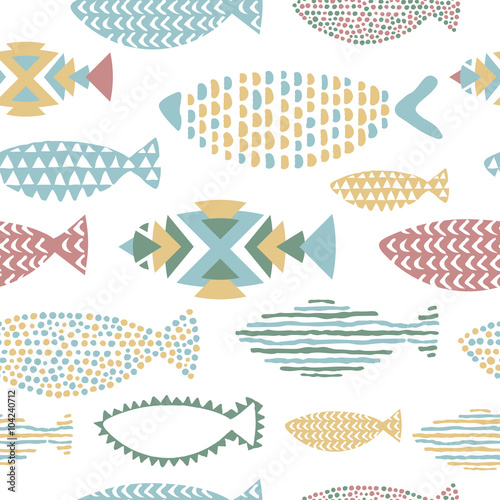 Photography Fish seamless pattern