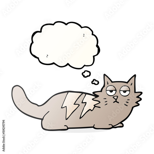 thought bubble cartoon cat