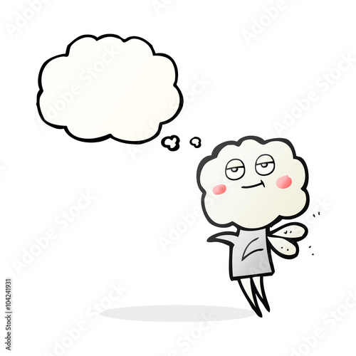 thought bubble cartoon cute cloud head imp
