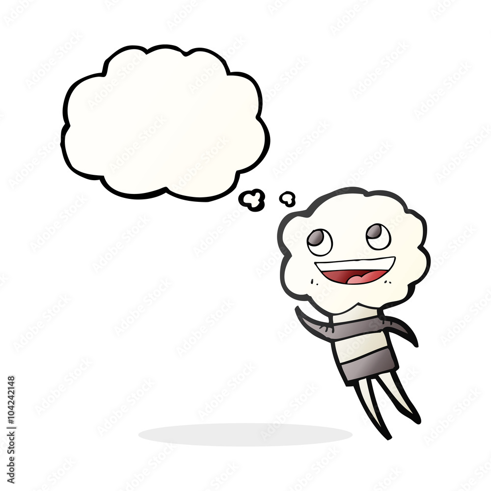 thought bubble cartoon cute cloud head creature thought bubble cartoon cute cloud head creature