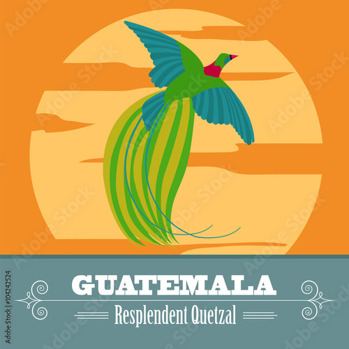 Guatemala landmarks. Retro styled image