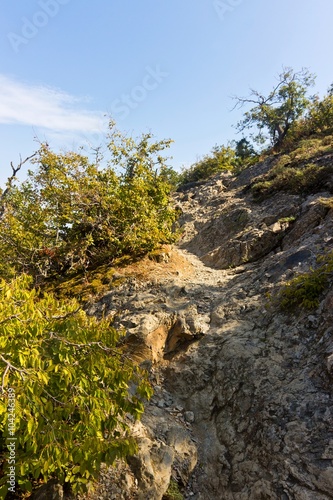 Mountain stone path going up